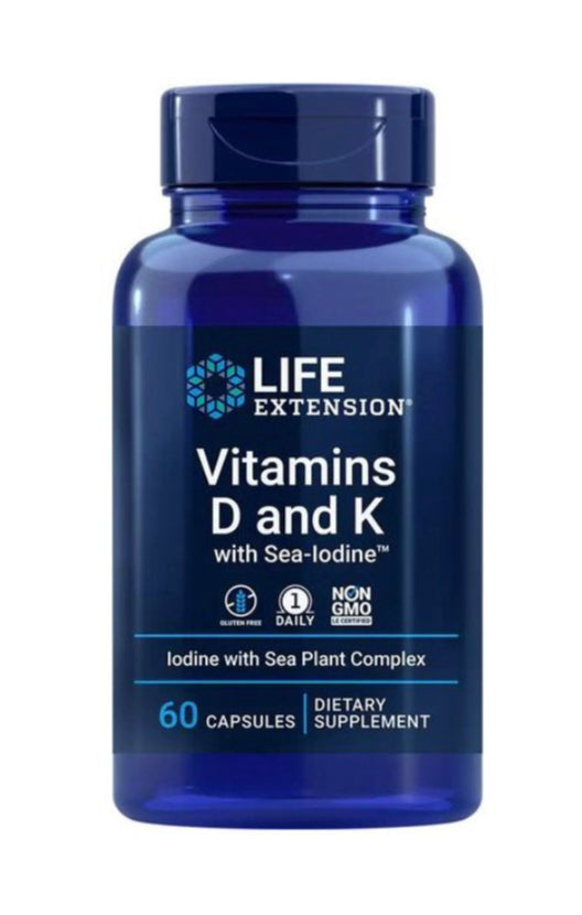Life Extension Vitamins D and K with Sea Iodine 60 caps